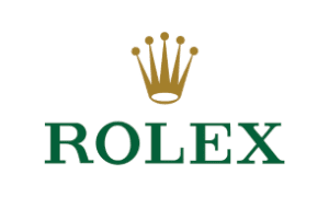 Das ROLEX Logo in den bekannten grün-gold Farbtönen.