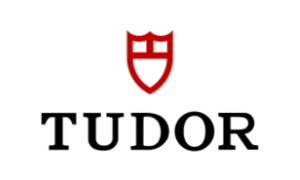 Das Logo von TUDOR in den Farben rot und schwarz.